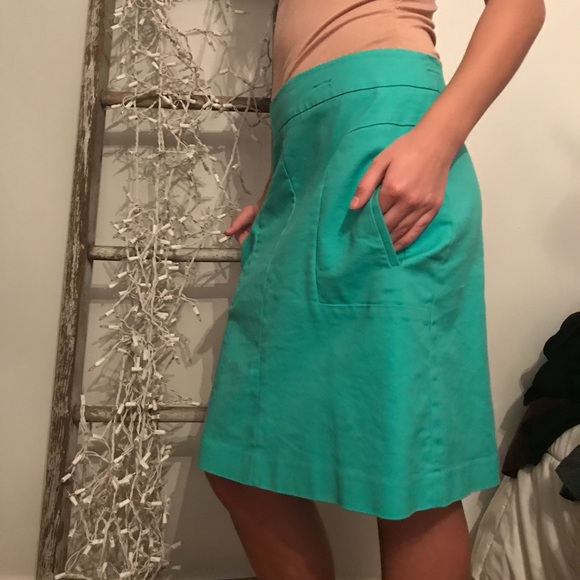 Teal Pencil Skirt - Picture 2 of 5